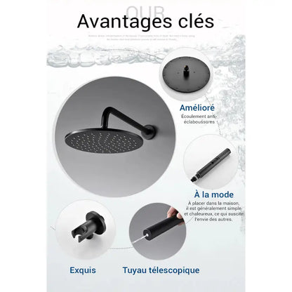 Colonne de douche noire murale