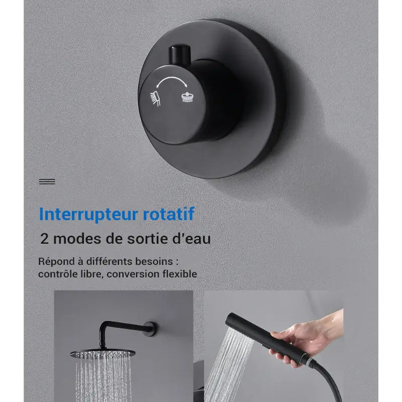 Colonne de douche noire murale