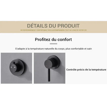 Colonne de douche noire murale