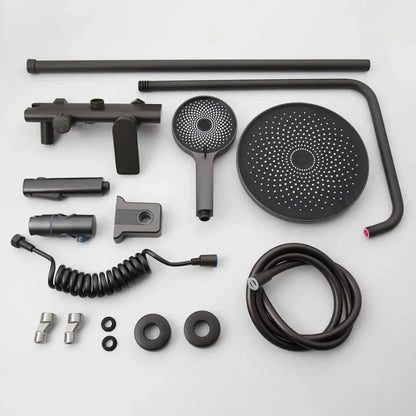 Colonne de douche noire ronde