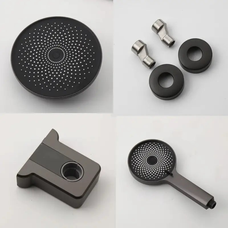 Colonne de douche noire ronde