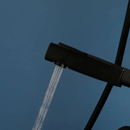 Colonne de douche noire ronde