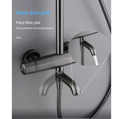 Colonne de douche noire thermostatique - Noir