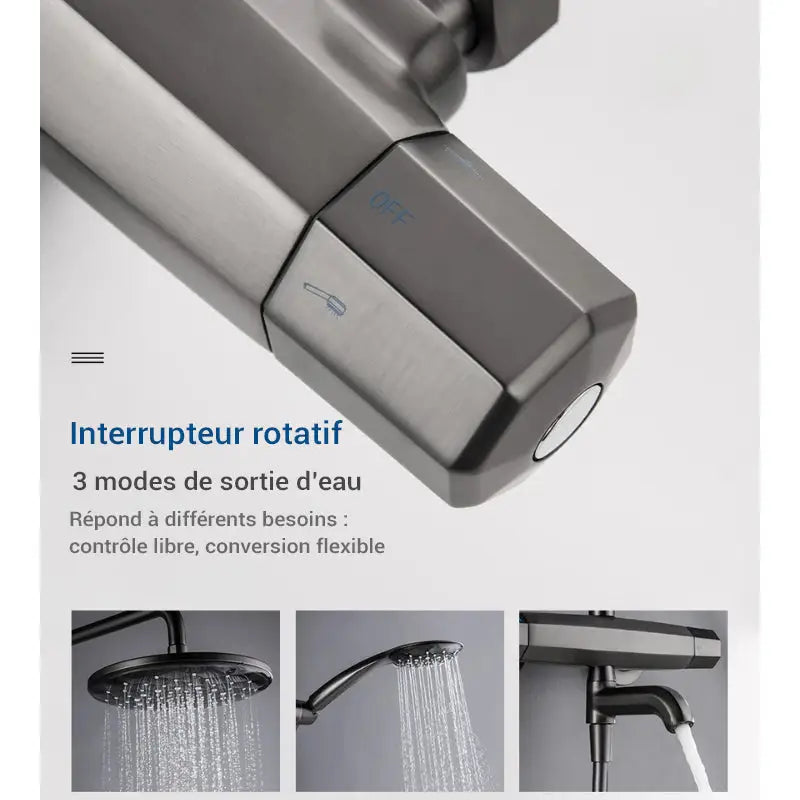 Colonne de douche noire thermostatique - Noir