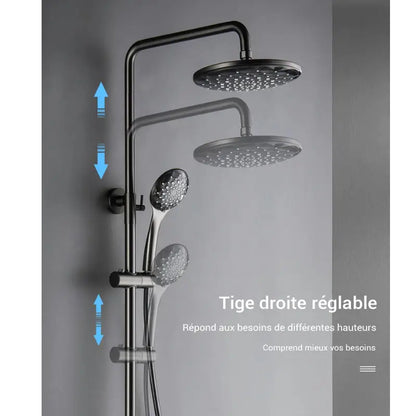 Colonne de douche noire thermostatique - Noir