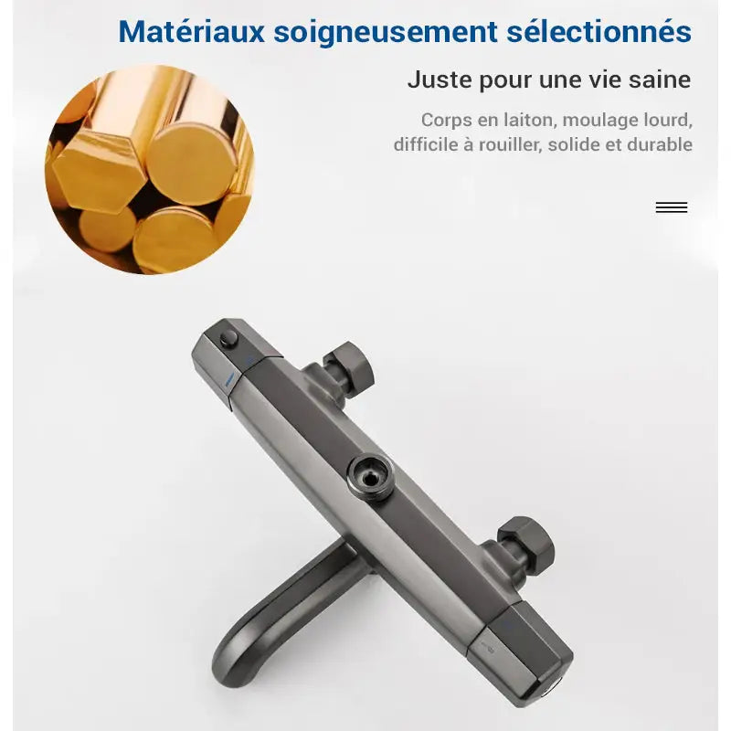 Colonne de douche noire thermostatique - Noir