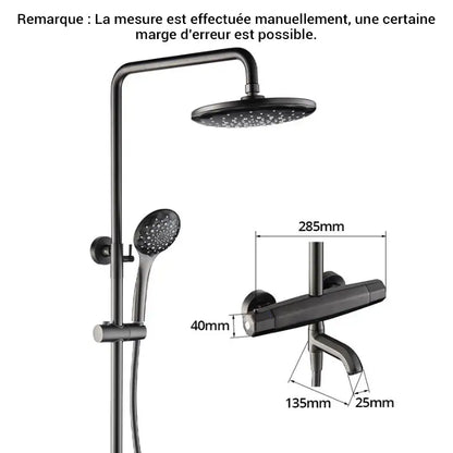 Colonne de douche noire thermostatique - Noir