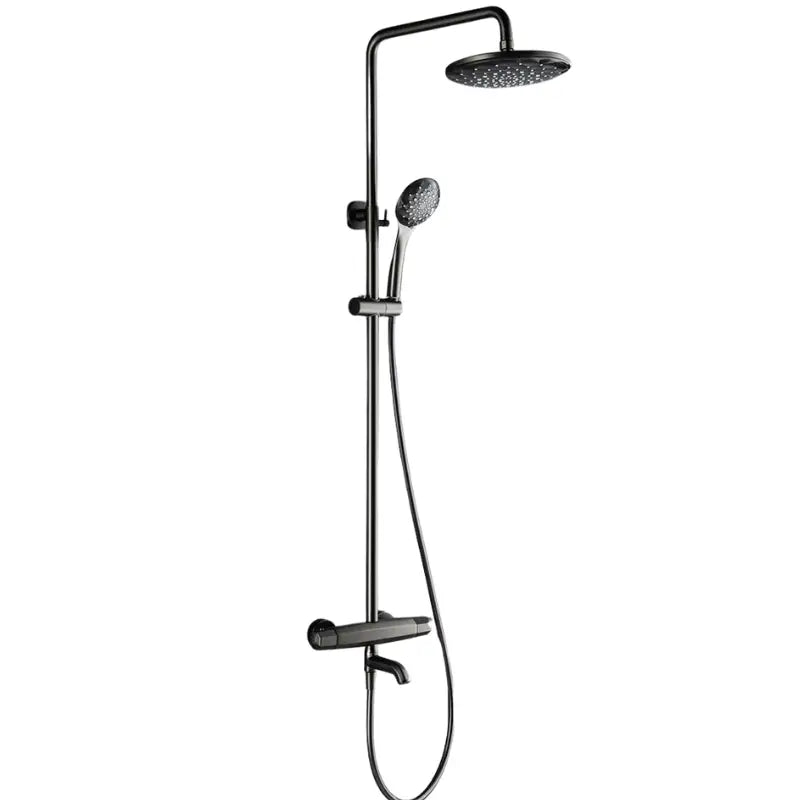 Colonne de douche noire thermostatique - Noir