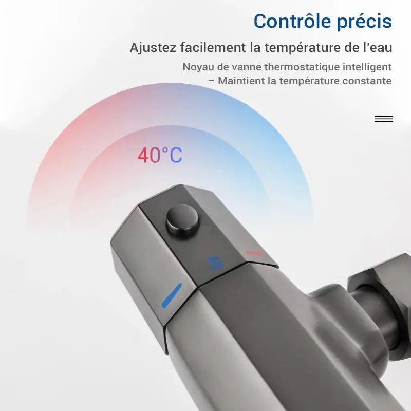 Colonne de douche noire thermostatique - Noir