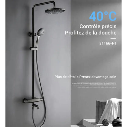 Colonne de douche noire thermostatique - Noir