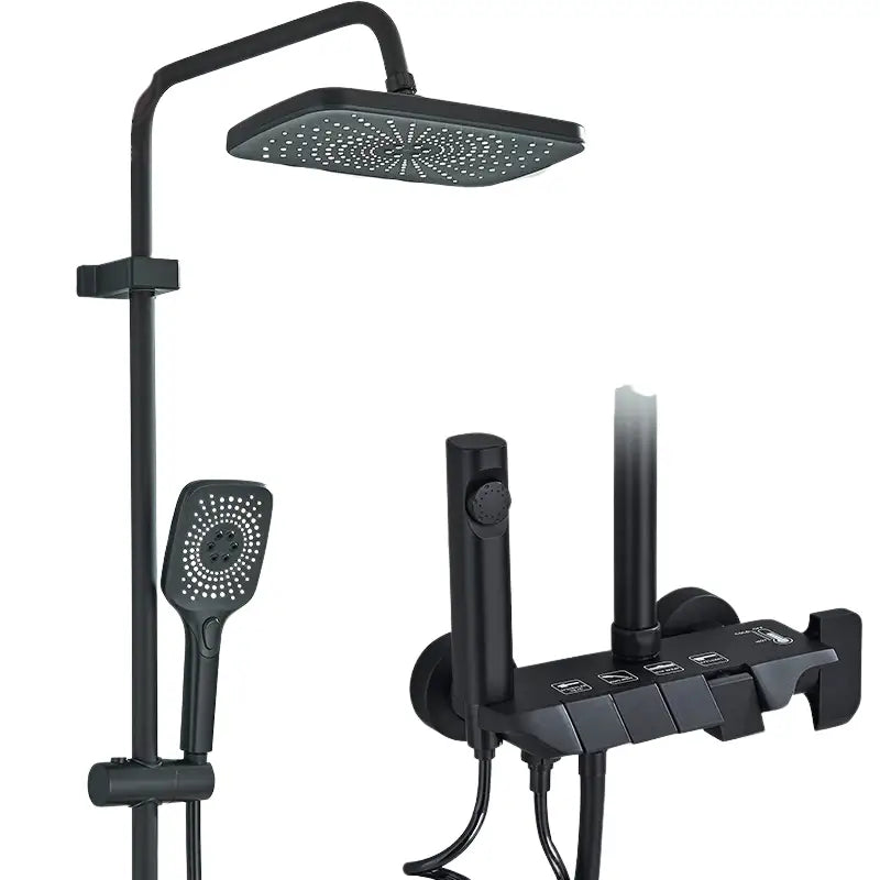 Colonne de douche noire avec touches - Noir