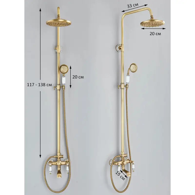 Colonne de douche rétro ronde - Or