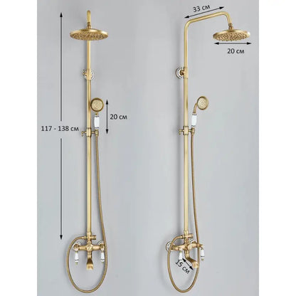 Colonne de douche rétro ronde - Or