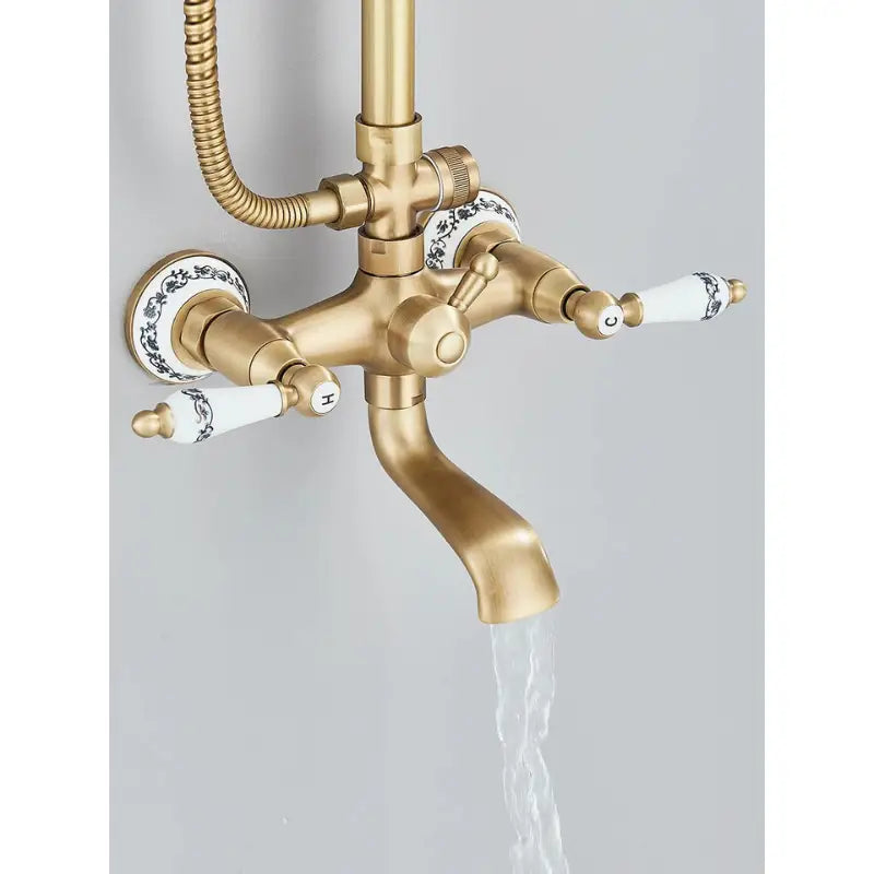 Colonne de douche rétro ronde - Or