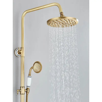 Colonne de douche rétro ronde - Or