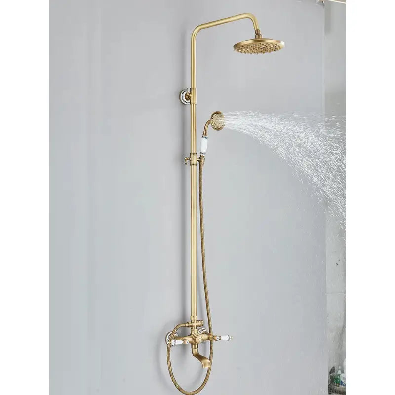 Colonne de douche rétro ronde - Or