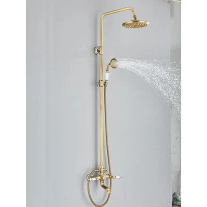 Colonne de douche rétro ronde - Or