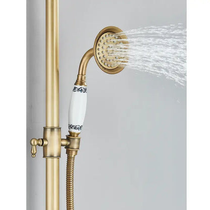 Colonne de douche rétro ronde - Or