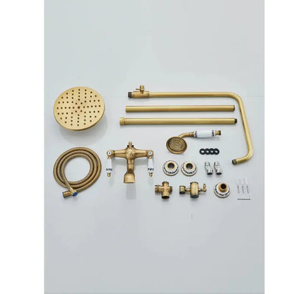 Colonne de douche rétro ronde - Or