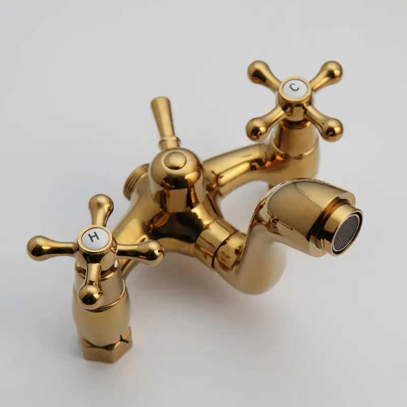 Colonne de douche rétro rotation - Or