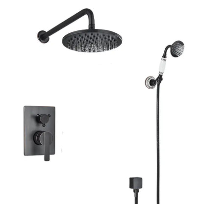 Colonne de douche rétro tête ronde - Noir