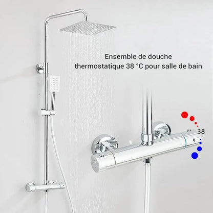 Colonne de douche sans robinetterie chrome - Chrome
