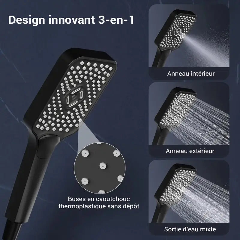 Colonne de douche sans robinetterie noire - Noir