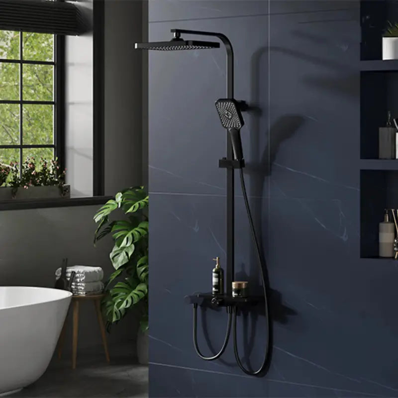 Colonne de douche sans robinetterie noire - Noir