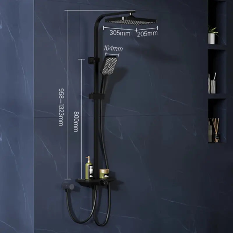 Colonne de douche sans robinetterie noire - Noir