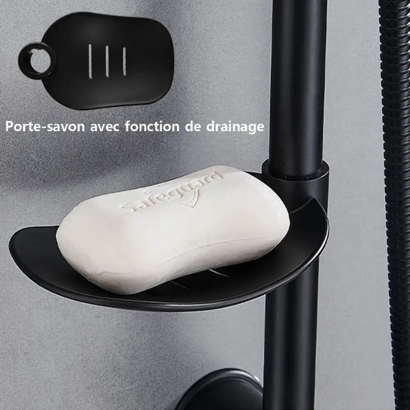 Colonne de douche sans robinetterie avec porte savon