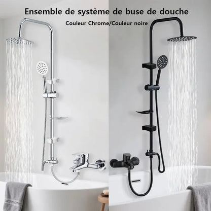 Colonne de douche sans robinetterie avec porte savon