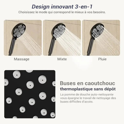 Colonne de douche sans robinetterie réglable