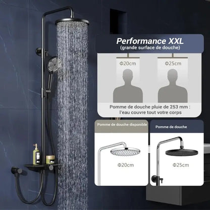 Colonne de douche sans robinetterie réglable