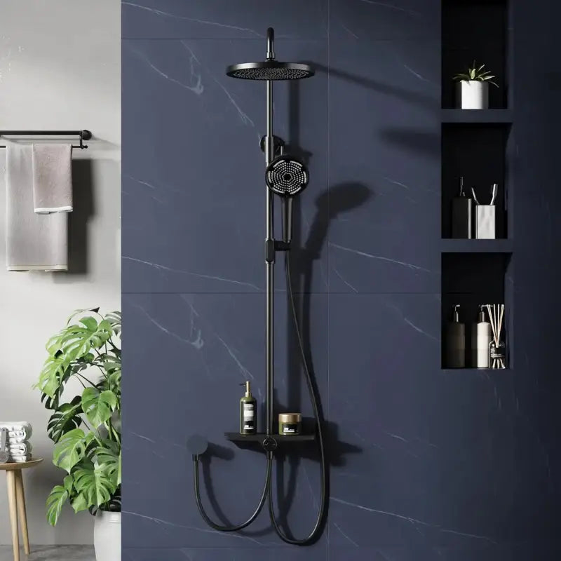 Colonne de douche sans robinetterie réglable - Noir