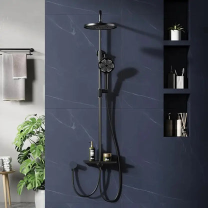 Colonne de douche sans robinetterie réglable - Noir