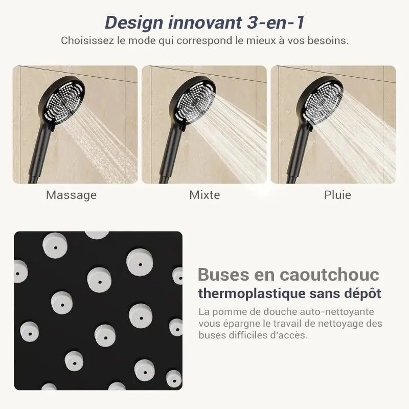 Colonne de douche sans robinetterie deux sorties