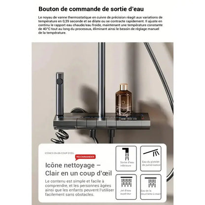 Colonne de douche thermostatique 2 jets