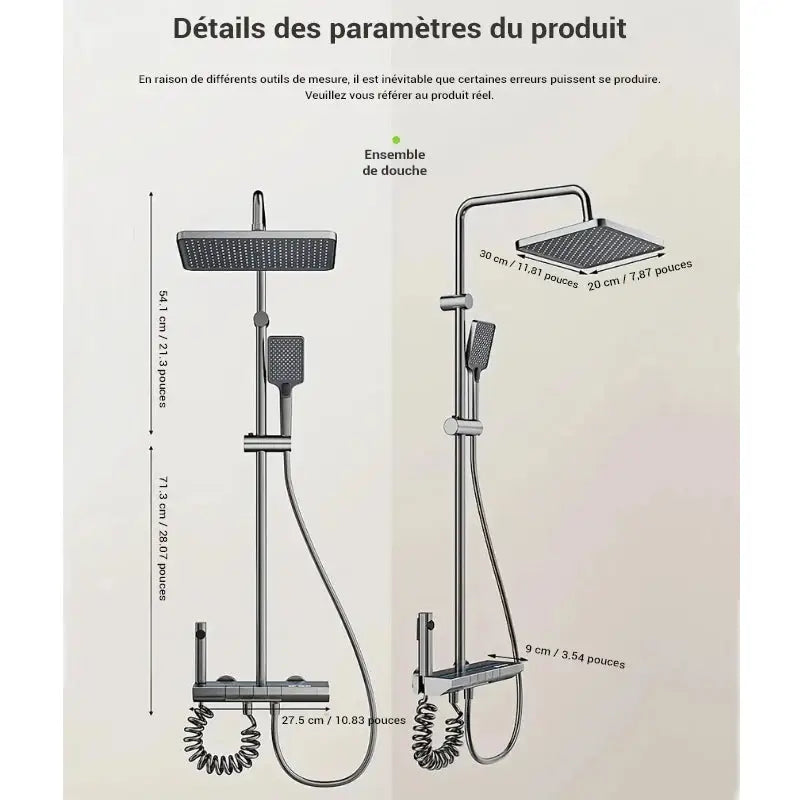 Colonne de douche thermostatique 2 jets