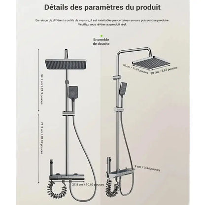 Colonne de douche thermostatique 2 jets