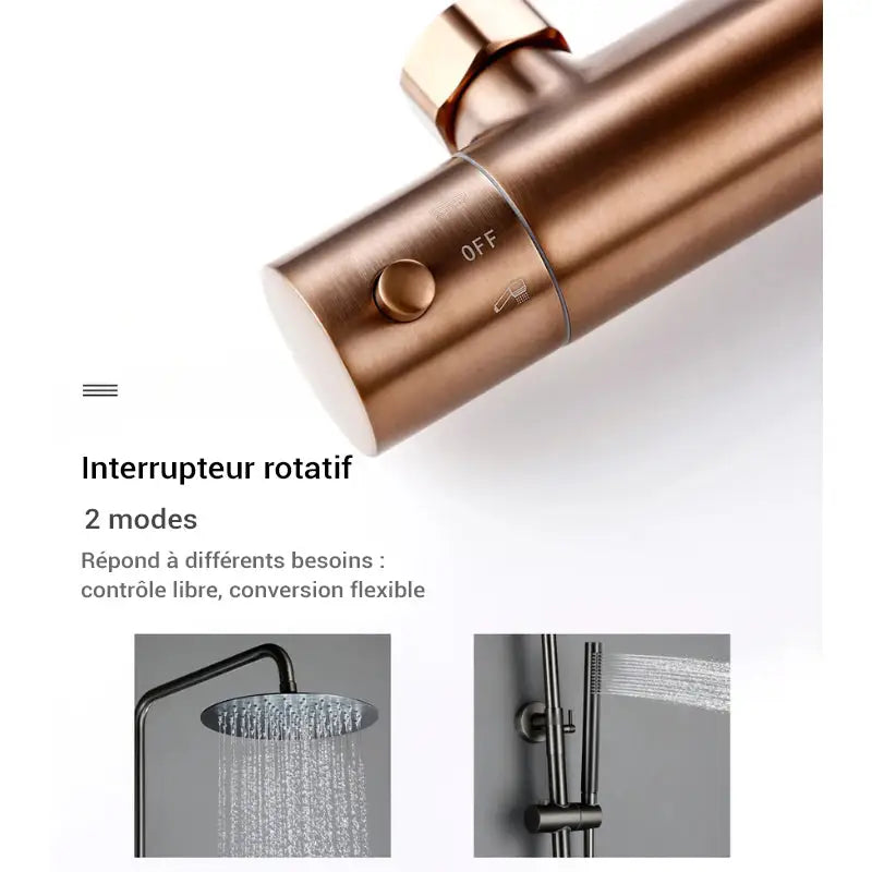 Colonne de douche thermostatique réglable en hauteur