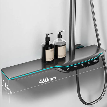 Colonne de douche thermostatique avec tablette - Gris