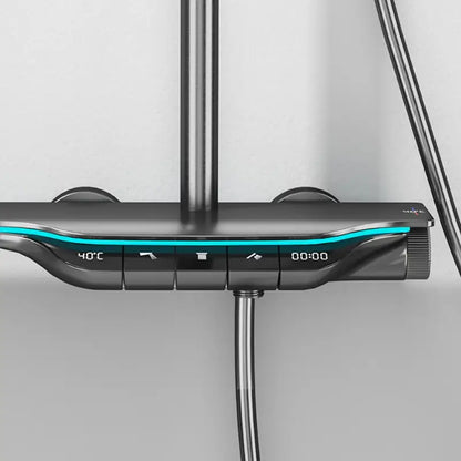 Colonne de douche thermostatique avec tablette - Gris