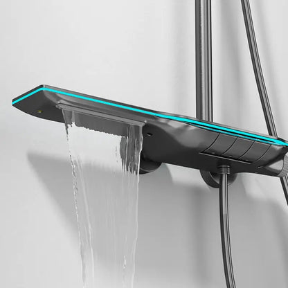 Colonne de douche thermostatique avec tablette - Gris