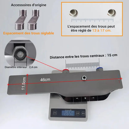 Colonne de douche thermostatique avec tablette - Gris