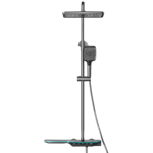 Colonne de douche thermostatique avec tablette - Gris