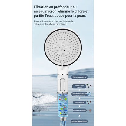 Pommeau de douche anti calcaire avec billes