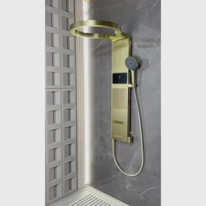 Colonne de douche dorée jets massants